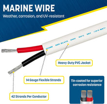 GS Power Marine Wire - 100 Ft, 14 Gauge AWG Electrical Boat Wiring - Oxygen-Free Insulated Black and Red Sheathed Copper