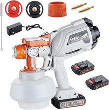 Cordless Paint Sprayer with 24V 2.0Ah Batteries, HVLP Paint Sprayer Gun with 800ml Container,600W High Power Paint Sprayer for Furniture, Cabinets, Fence, Walls, Door, Garden Chairs