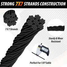300FT T316 Black Stainless Steel Cable,1/8 Inch 7x7 Strand Construction 1800lb Breaking Strength Aircraft Cable for Deck Cable Railing, Indoor Outdoor DIY Stair Fence