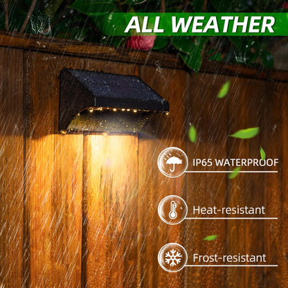 APONUO Solar Fence Lights, Fence Lights with Warm White, Cool White and RGB, LED Lights for Fence, Solar Lights Outdoor Waterproof for Patio, Yard, Garden, Pool, Deck Railing, Wall, Step (6Pack)