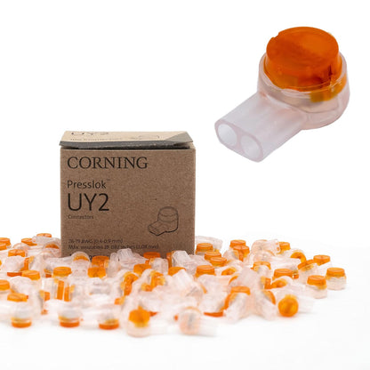 Corning UY2 100Pk Presslok Connector Solvent Resistant Splice Terminals for Wires, Electrical, Automotive, Data, Oil, Telephone (100)