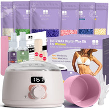 BLITZWAX Brazilian and Bikini Waxing Kit for Women, Hard Wax Warmer for Face, Legs, and Body, At Home Hair Removal Kit, Beginner Friendly, Quick Heating, 6 Packs Wax Beads