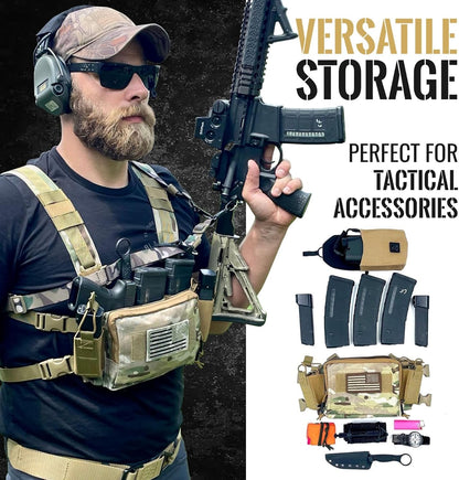 Black Tide Concepts Tactical Chest Rig| Navy Seal Designed, Tested & Guaranteed Durable Chest Rig w/MOLLE Pouch