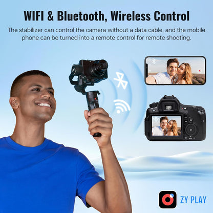 ZHIYUN Crane-M2 [Official] Gimbal Stabilizer for Camera，3-in-1 Light Weight Gimbal for Smartphone, Sports Action Camera, GoPro and Mirrorless Camera, with Smartphone Clamp, Tripod