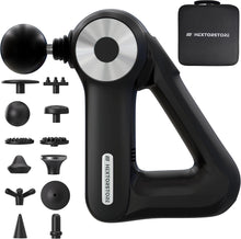 HEXTOR Massage Gun with 12 Heads 4 Modes, 4th Generation Deep Tissue Massager Gun for Athletes Pain Relief and Relaxation, Electric Handheld Massager Gun with Hand Carry Bag Gift for Men,Women