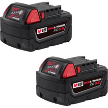 Milwaukee 48-11-1852 M18 REDLITHIUM XC 5.0Ah Ext Capacity Battery Pack (2pc)