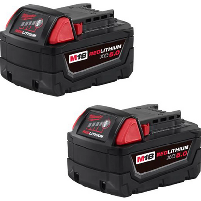 Milwaukee 48-11-1852 M18 REDLITHIUM XC 5.0Ah Ext Capacity Battery Pack (2pc)