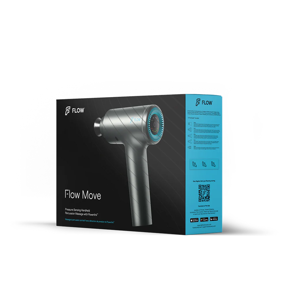 Flow Move Massage Gun Muscle Massager with 12 mm Amplitude USB-C Charging Port Massage Gun for Muscle Relaxation and Regeneration Strong Under 35dB Quiet, Blue