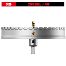 METOTY Premium Tungsten Carbide Tipped Hole Saw Drill Bit Set with 2 Titanium-Plated Pilot Bits - Heavy Duty Cutter for Metal, Steel, Iron, Wood, and Plastic（200mm丨7-7/8''）